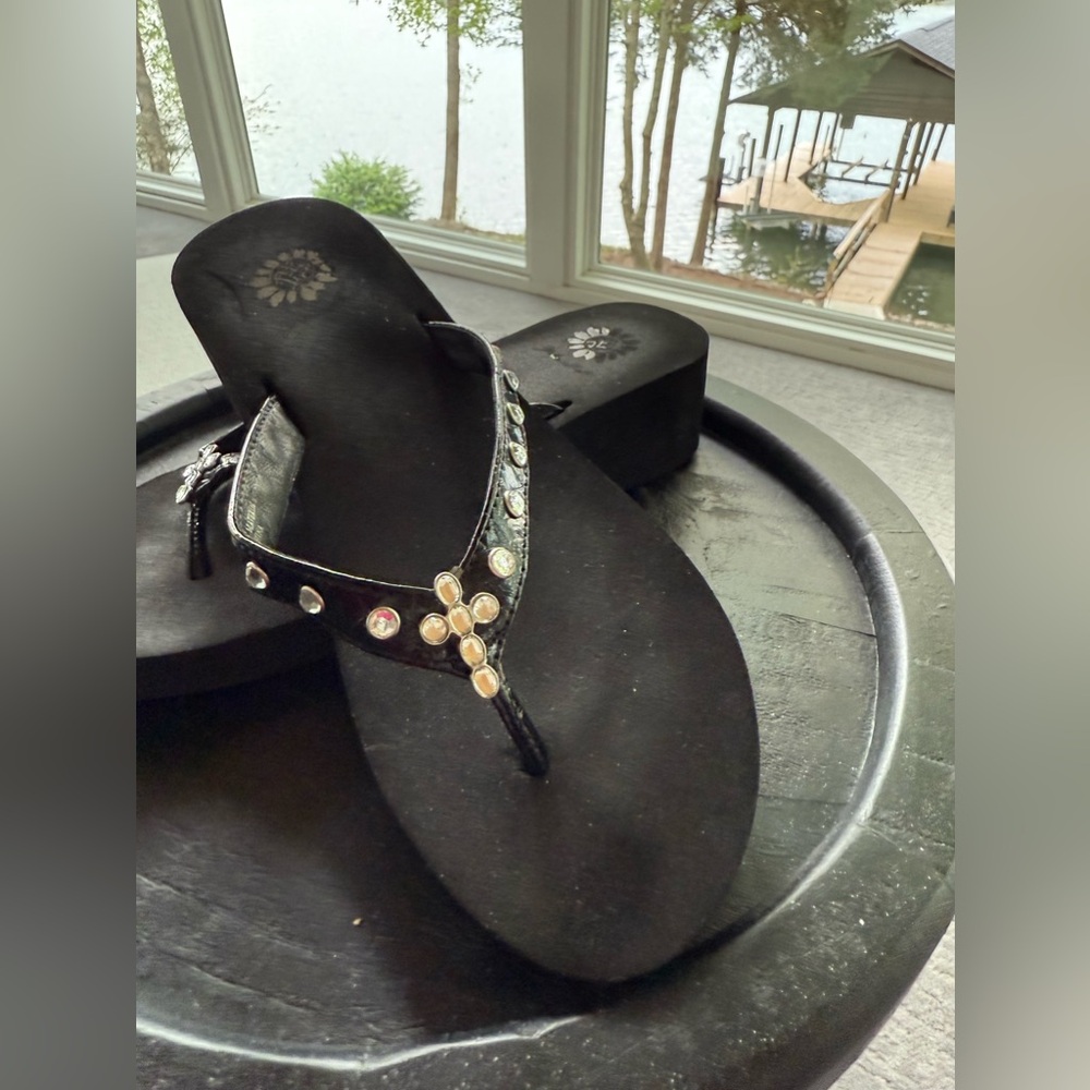 Embellished Black Sandals